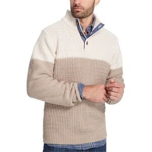 Weatherproof Mens Textured Pullover Sweater, Beige, Medium